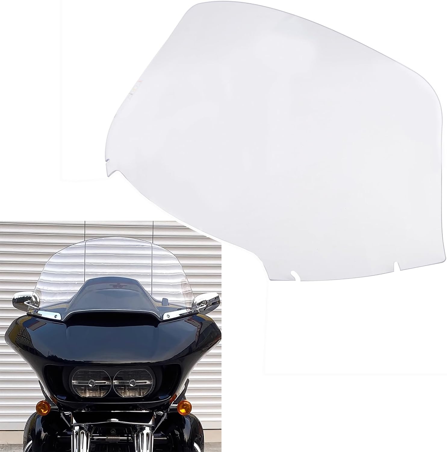 PANICAL Motorcycle for Harley 2015-2025 Road Gliding Dual Light Gliding with Hard Anti Fog Windshield Road Glide Cov Road Glide Ultra (14.5 inch Transparent)