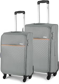 Safari Cabin Prisma Neo Set of 2 (+ Medium) Trolley Bags Polyester Expandable Soft Luggage, 4 Wheels 360 De... — Luggage