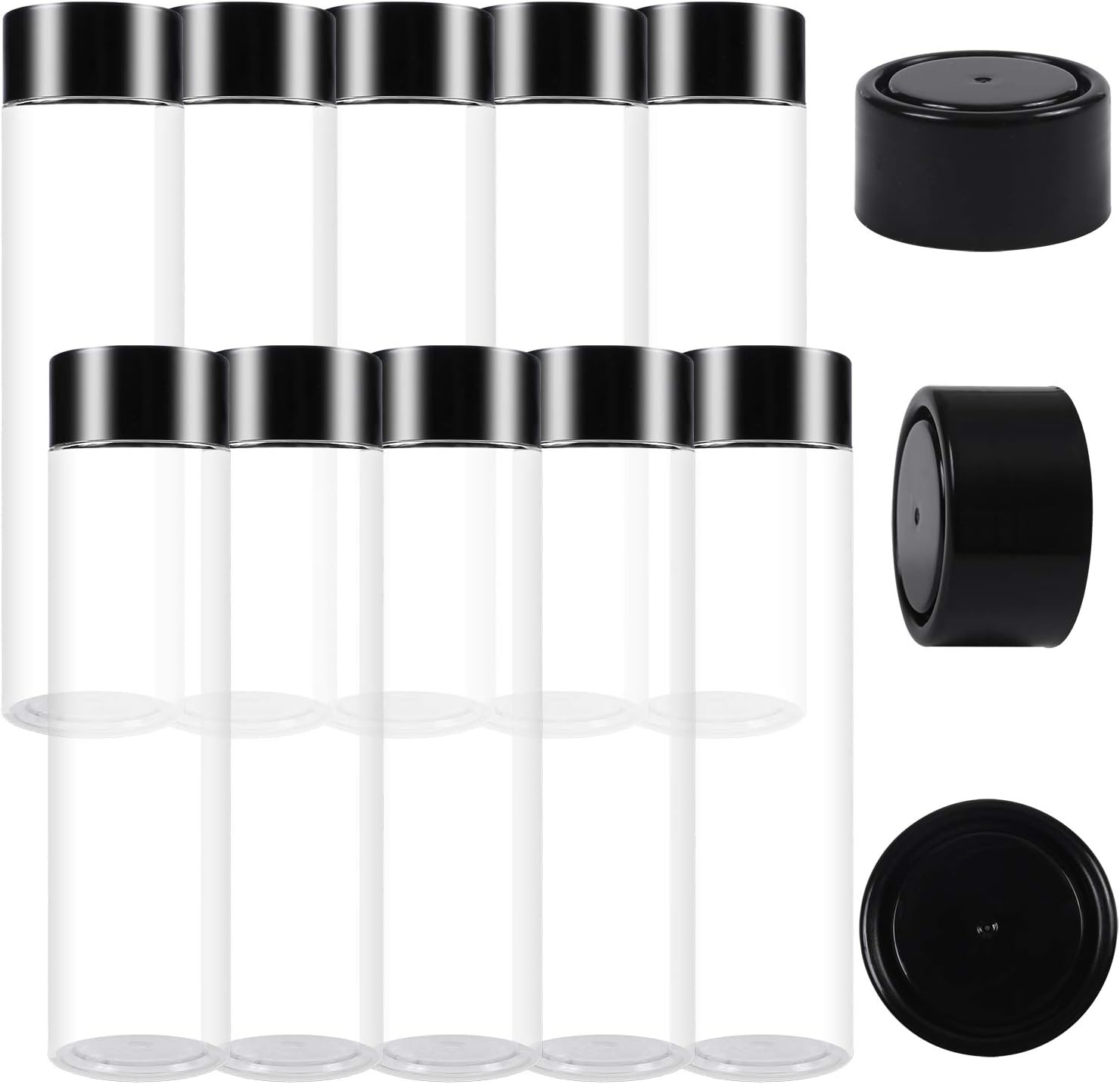 Aneco 12 Pack 12 Ounce PET Empty Juice Bottles with Lids Reusable Clear Drink Containers for Storing Juice, Milk, Smoothie or Homemade Beverages - Image 3