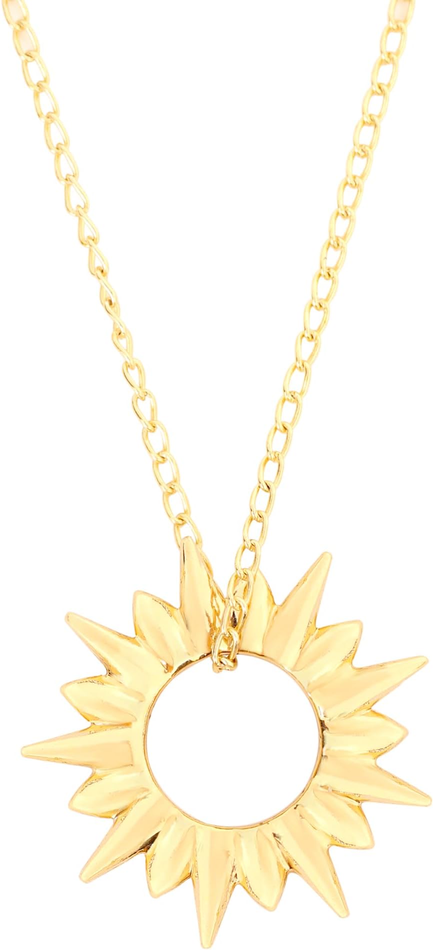 Luv SaffronGold Plated Sun Necklace for Women and Girls, Minimalist Contemporary Necklace, Dainty Gold Necklace, Sun Charm for Abundance & Prosperity | Premium Quality | Handmade by Jaipur Artisans