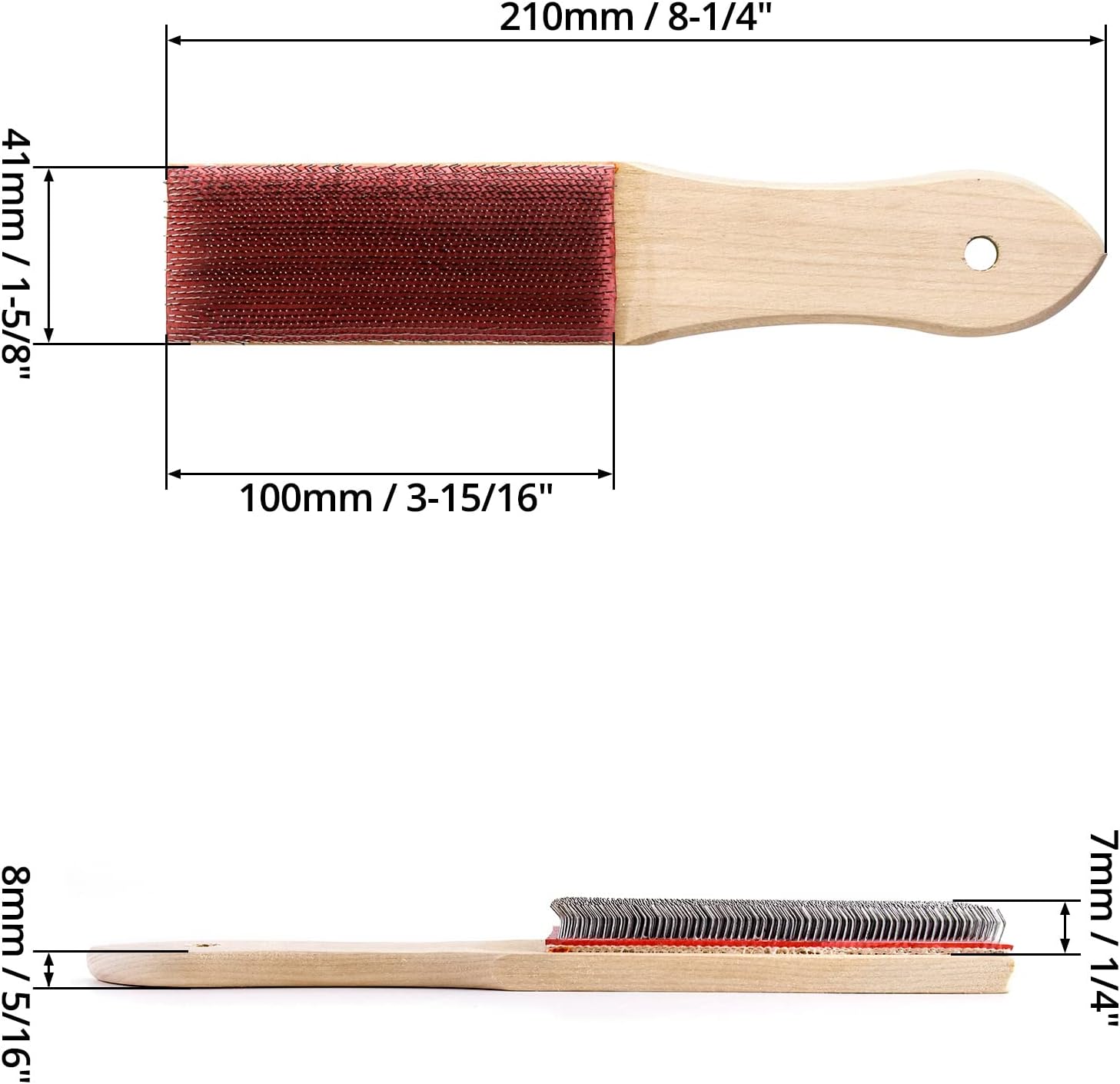 QWORK File Cleaner Carded, 2 Pack, 8" Universal File Card and Brush