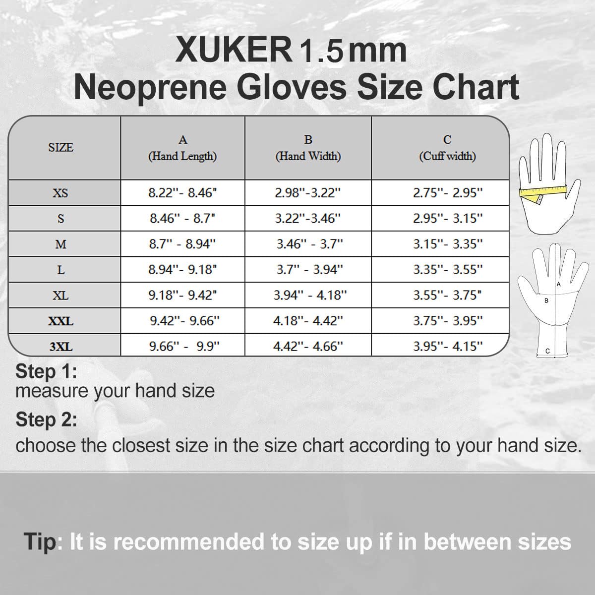 XUKER Guantes de neopreno de 1,5 mm y 2 mm para buceo, esnórquel, remo, surf, kayak, canoa, pesca submarina, esquí y otros deportes acuáticos