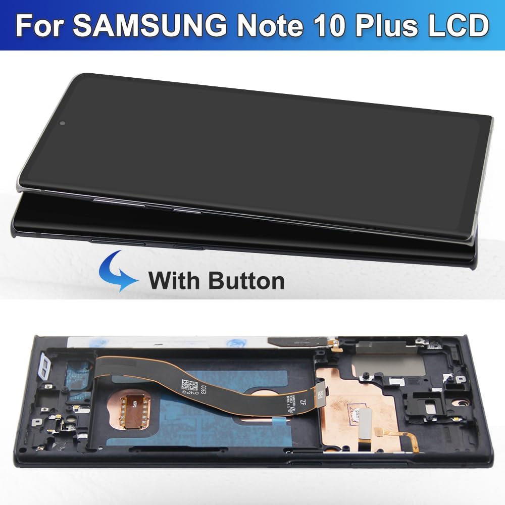 OLED for Samsung Galaxy Note 10 Plus Screen Replacement LCD Display Touch SM-N975F SM-N975U OLED Digitizer Touch Assembly+Tools (Support Fingerprint,Black Frame)