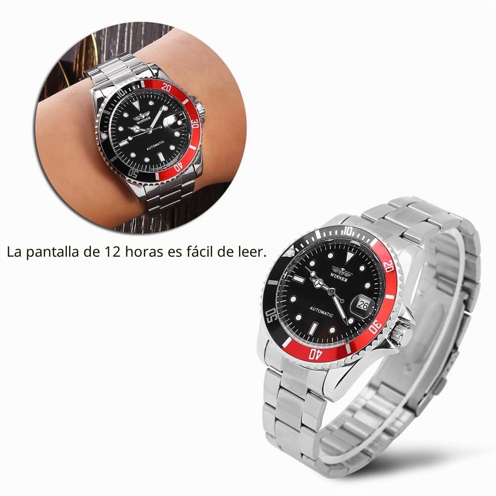 Mantel para Banquetes, Reloj Mecánico Automático de 3 Colores para Hombre y Mujer - Pulsera de Acero Inoxidable - Regalo