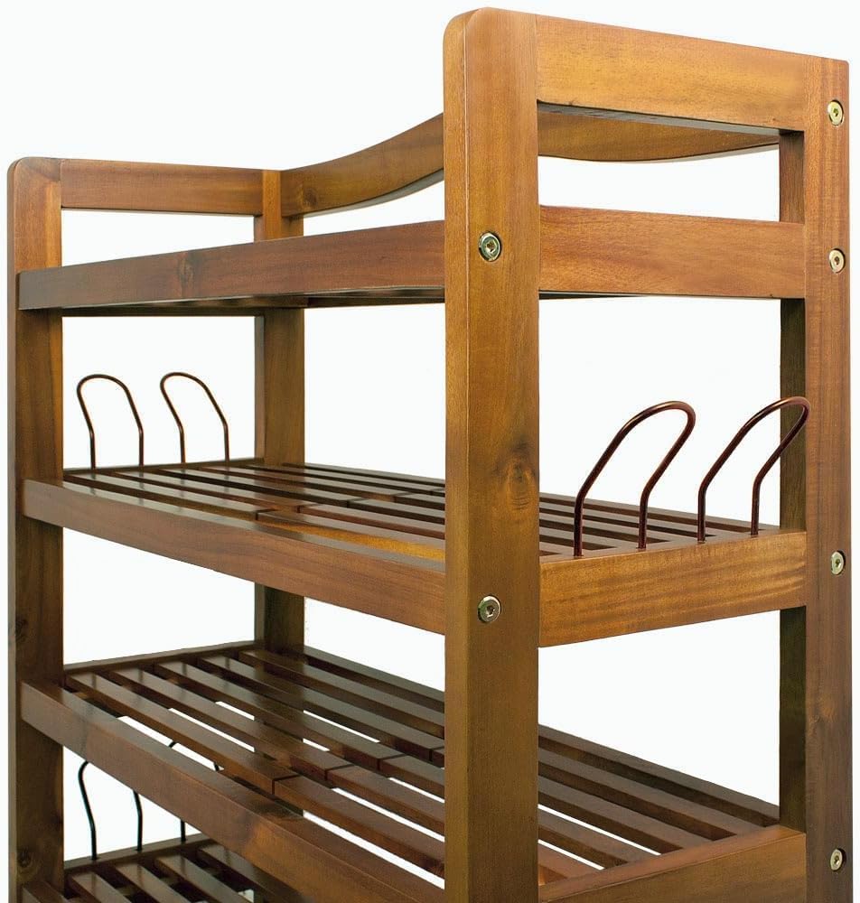 Casaria® Zapatero 5 Baldas Estantería Organizador Zapatos 95x26x82cm Madera Acacia Certificado FSC® Entrada Pasillo