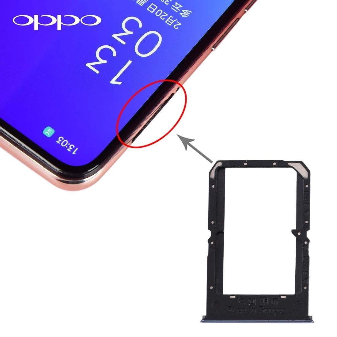 Amazon | モバイルアクセサリー OPPO Reno3のためのSIMカードトレイ 