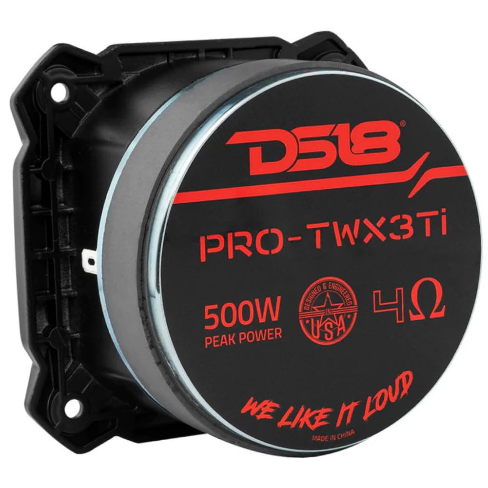 GK SOUND Kit Set para DS18 PRO-TWX3Ti 1 x 9,7 cm Super Bullet Tweeter, 250 vatios rms 500 vatios máx, 4 ohmios, 108 db spl, umbrales de Puerta de Coche, 1 Pieza + Condensador de instalación