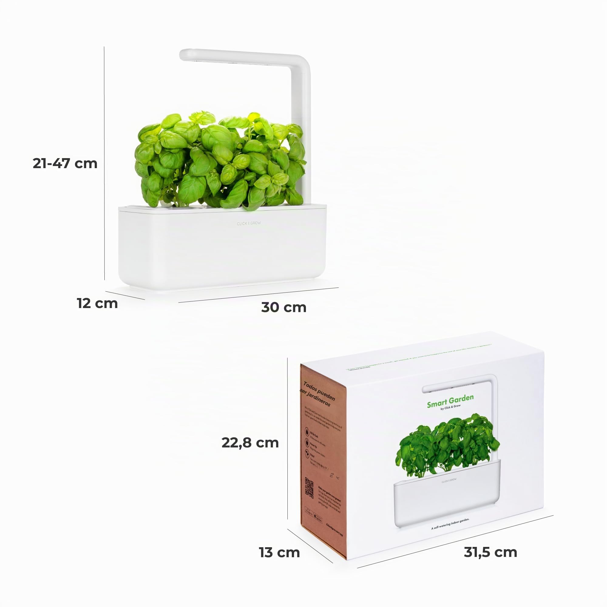 Click & Grow Smart Garden, Huerto Inteligente de Interior con 3 Cápsulas de Cultivo, Iluminación y Riego Automáticos, más Fácil que el Cultivo Hidropónico