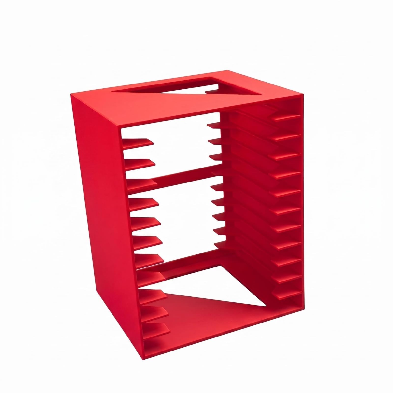 Slotted Desktop Cd Organizer Polished Finish CD Storage Rack Rigid Plastic uncoveredFrame Disc Organizer Sturdy, Red, Vertical | Home & Garden | Furniture | CD & Video Racks-image-49