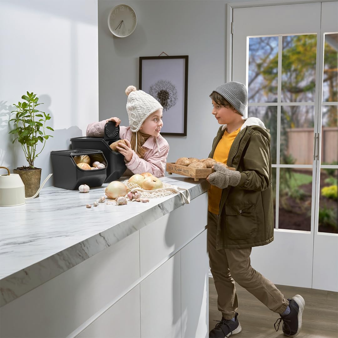 Tupperware PotatoSmart 8,3L - Innovativer Kartoffelbehälter mit optimaler Luftzirkulation - bis zu 5kg Kartoffeln lagern - Stapelbares Design - spülmaschinenfest