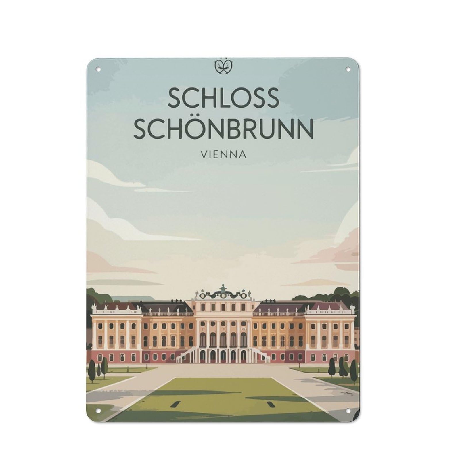 Junmoney Style-20 Tin Wall Plaque 40X30cm With Sch Nbrunn Palace Vienna For Living Room Wall, Gift For Feature Wall Decorators During The Christmas Season