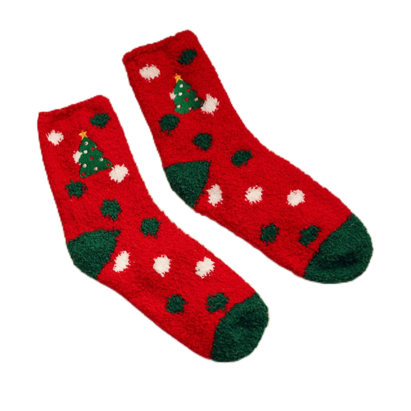 WYTong Compression Socks For Nurses Christmas Socks Colorful Cozy Fluffy Warm Socks Xmas Unisex Cold Weather Socks for Women Christmas Gifts Ankle Socks Women