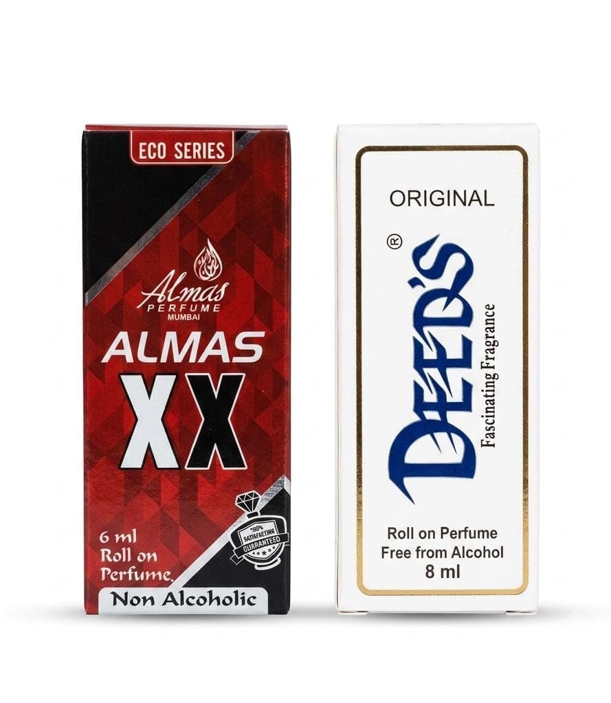 Almas XX & Deed's Roll on Attar Combo, 6 ml & 8 ml | Non Alcoholic, Eco Series, Fascinating Fragrance, Pack of 2, Roll-On Applicator-image-35