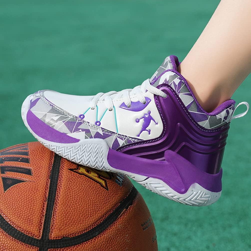 Zapatillas de Baloncesto para Niños Deportivas Sneakers Moda Calzado de Baloncesto para Niño Zapatillas de Bsquetbol Aire Libre Correr Ligeras Zapatos de Running (EMJ-A32, 33EU)