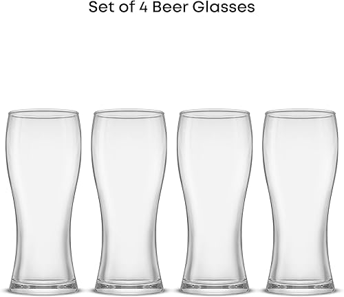 Miniatura 4 de JoyJolt Callen - Juego de 4 vasos de cerveza de 15.5 onzas, vaso de cerveza artesanal, vasos Pilsner, vaso de cerveza IPA. Vaso de cerveza de vidrio