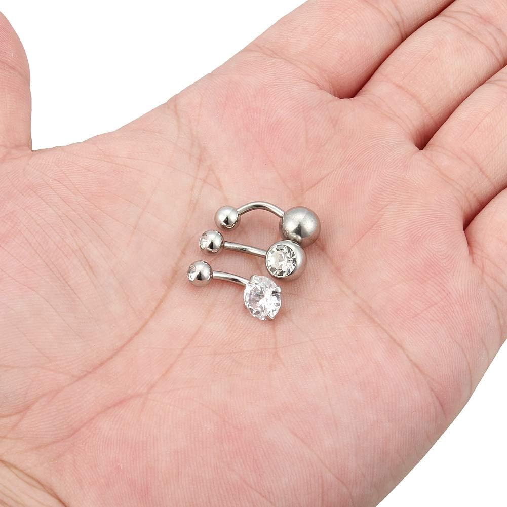 Hoeudjo 14G Belly Button Ring Surgical Steel Belly Button Rings Hypoallergenic Belly Rings 6mm/8mm/10mm Bar Belly Button Piercing Jewelry for Women - Image 7