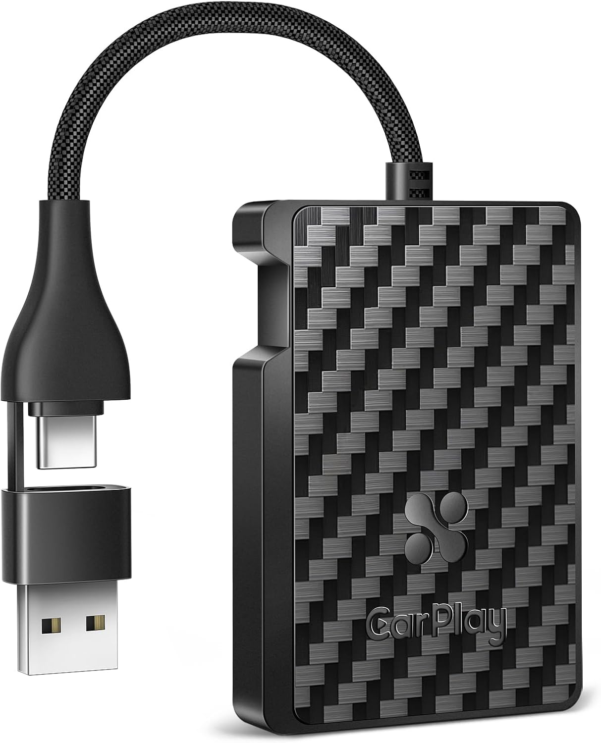 Wireless Carplay Adapter for iPhone,2025 Upgrade Convert Wired to Wireless CarPlay Adapter Dongle, Plug & Play for Cars,Fit for Cars with Built-in CarPlay（Carbon Fibre Car Play）