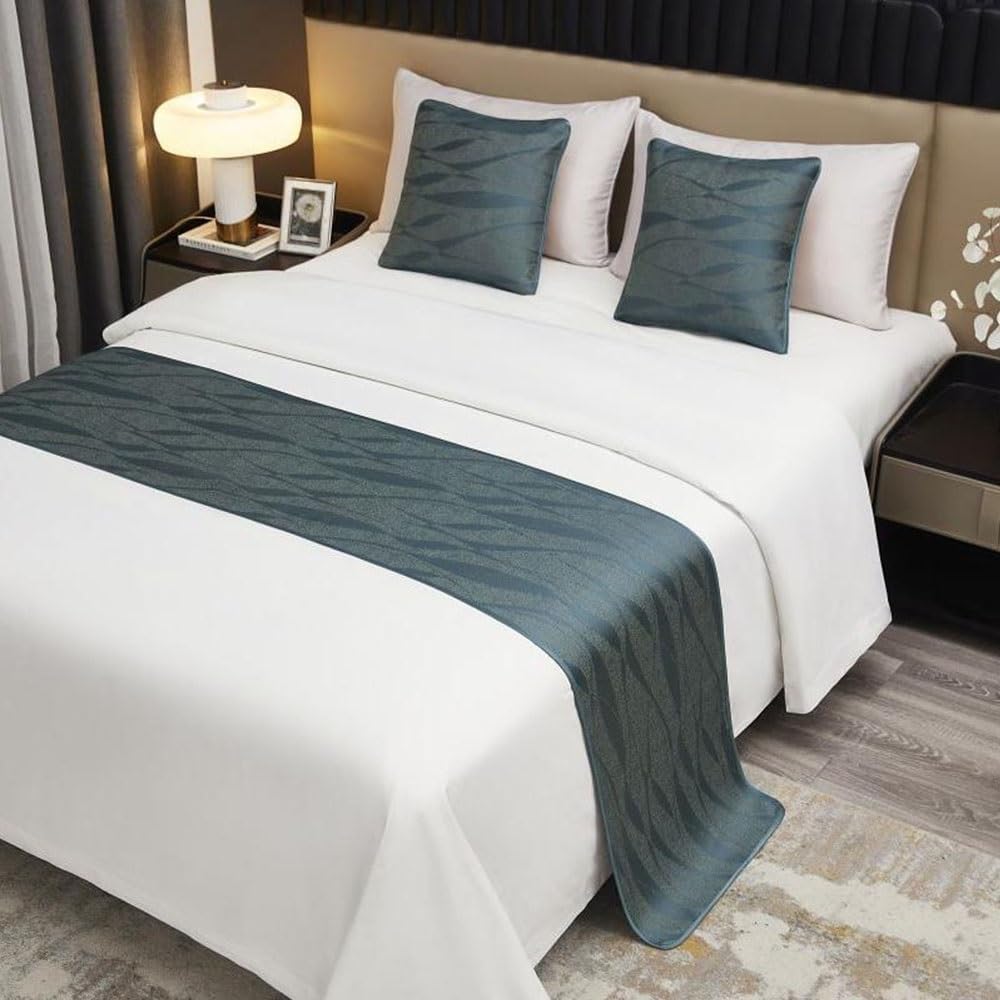 HIQACTLIF Bed Runners for King Size Queen Size Bed, Modern Polyester Smooth Bed Runners for Foot of Bed, Bedding Scarf Protection for Hotel Guesthouse Wedding Room