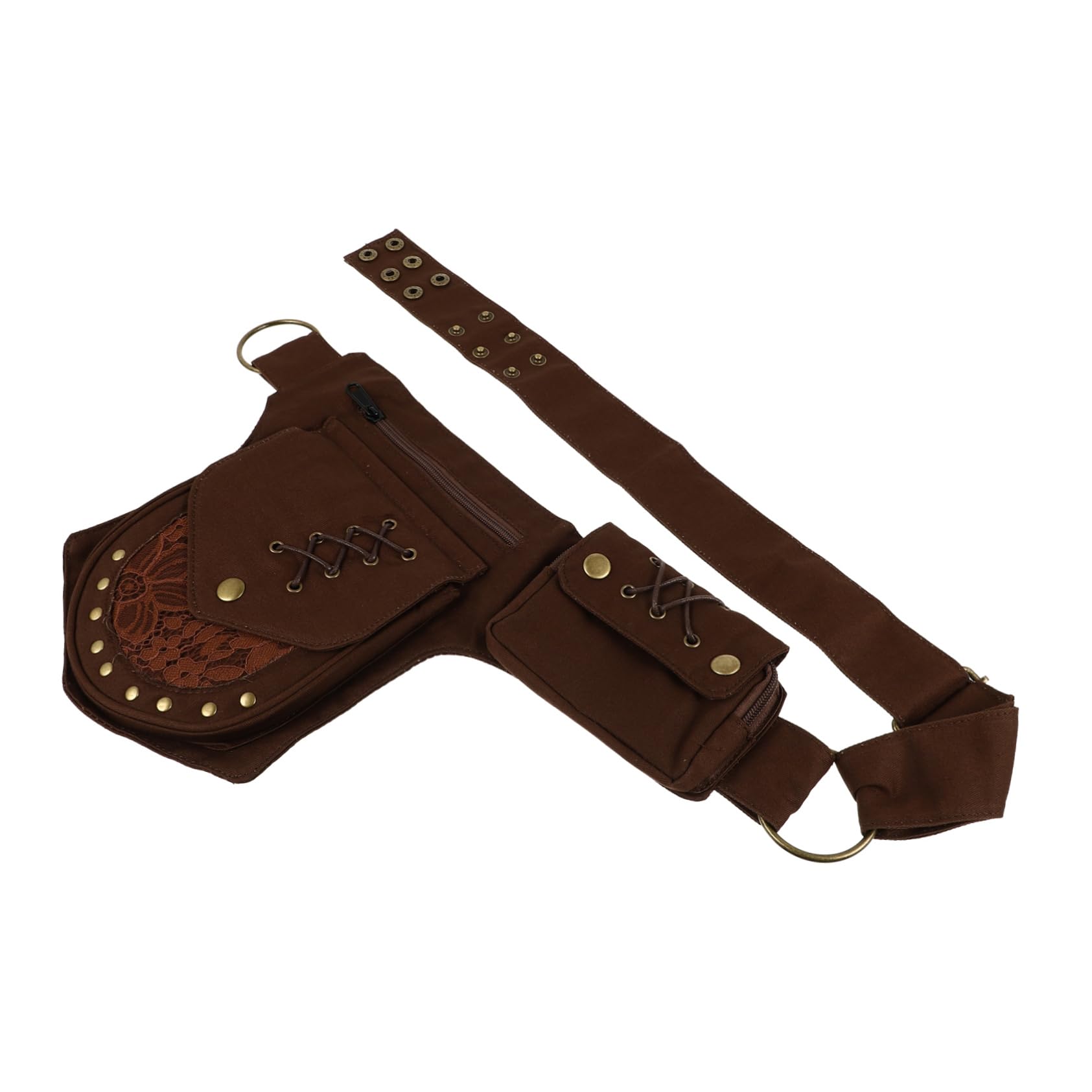 TOYANDONA Vintage Leicht aus Baumwollstoff Handy Bauchtasche Eisen und Mehreren Fächern als Umhängetasche oder Gürteltasche für Joggen und Laufen