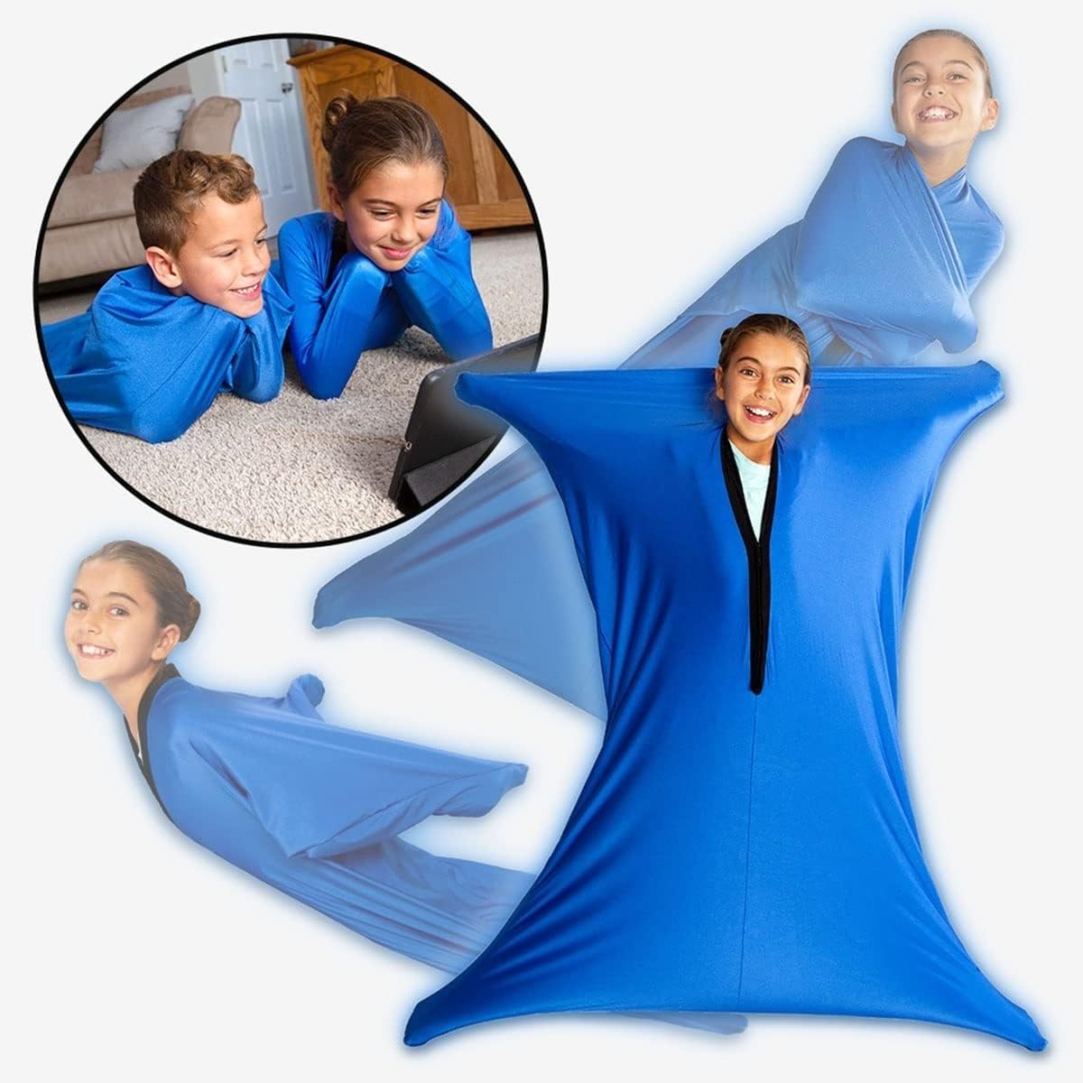Calza Sensoriale Per Tutto Il Corpo – Lycra Elastica, Compressione Profonda, Per ADHD E Autismo, Riduce Lo Stress E L'Ipersensibilità, Taglia Forte (Dinosauro)