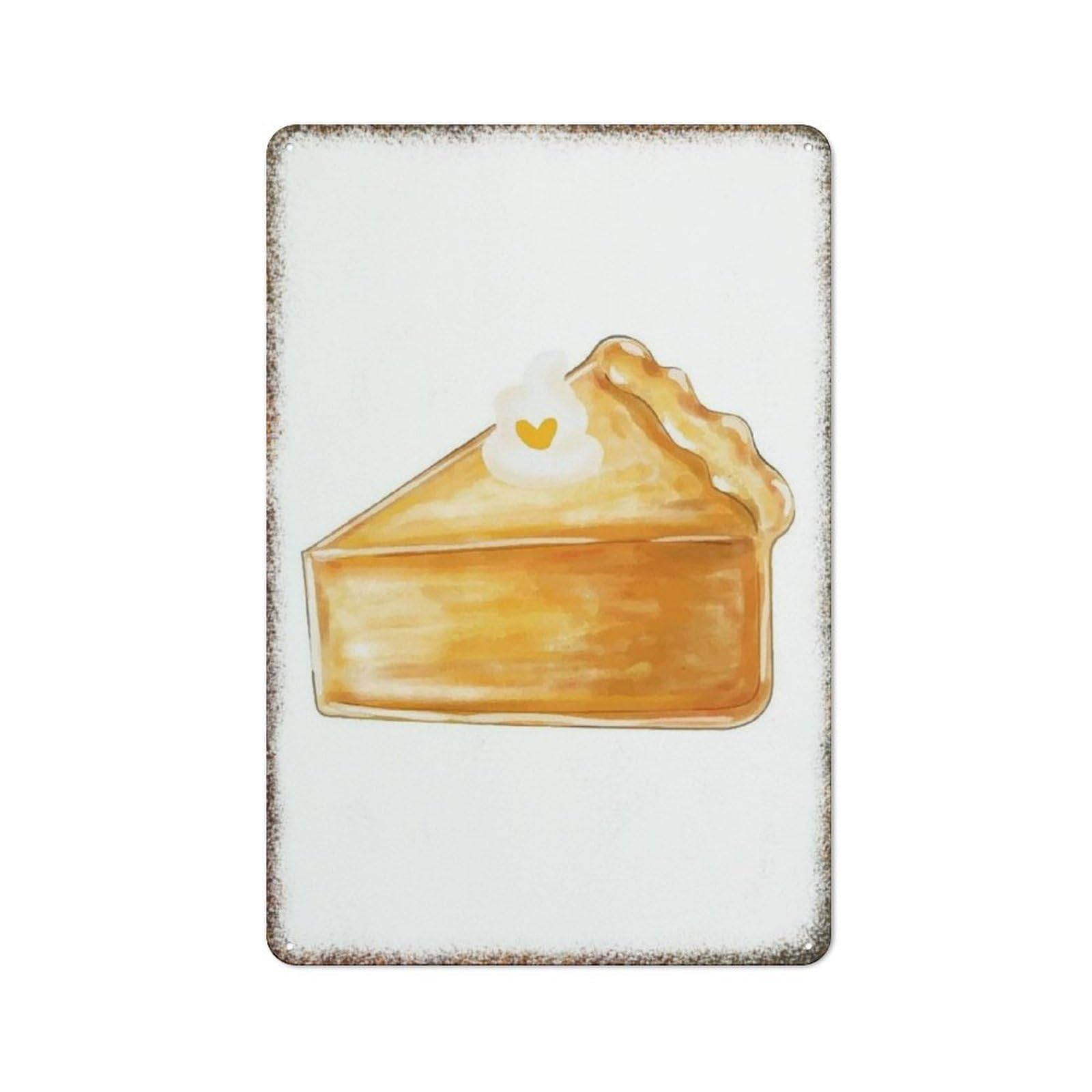 Delicious Pumpkin Pie Theme Retro Metal Plaque Home Kitchen High Gloss Horticulture Decorative Sign 8x12 Inch