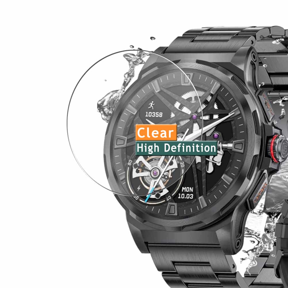 Vaxson 3-Pack Screen Protector, compatible with ESFOE LIGE SML6 1.43" smart watch smartwatch, TPU Guard Film Protectors Sticker [NOT Tempered Glass]