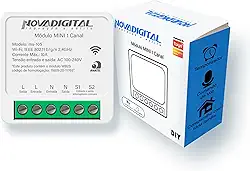 Interruptor Relé Módulo Automação Wi-Fi DIY 1 Canal 16A Inteligente NovaDigital Mini MS-105
