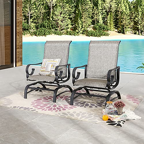 Image of LOKATSE HOME Patio Dining Chair Set of 2 Outdoor High Backrest Metal Furniture with Textilene Mesh for Backyard Porch Garden