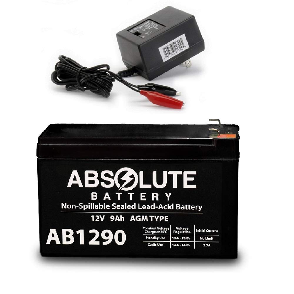 AB1290 12V 9AH Battery for Lowrance Elite-3x Fish Finder & Charger
