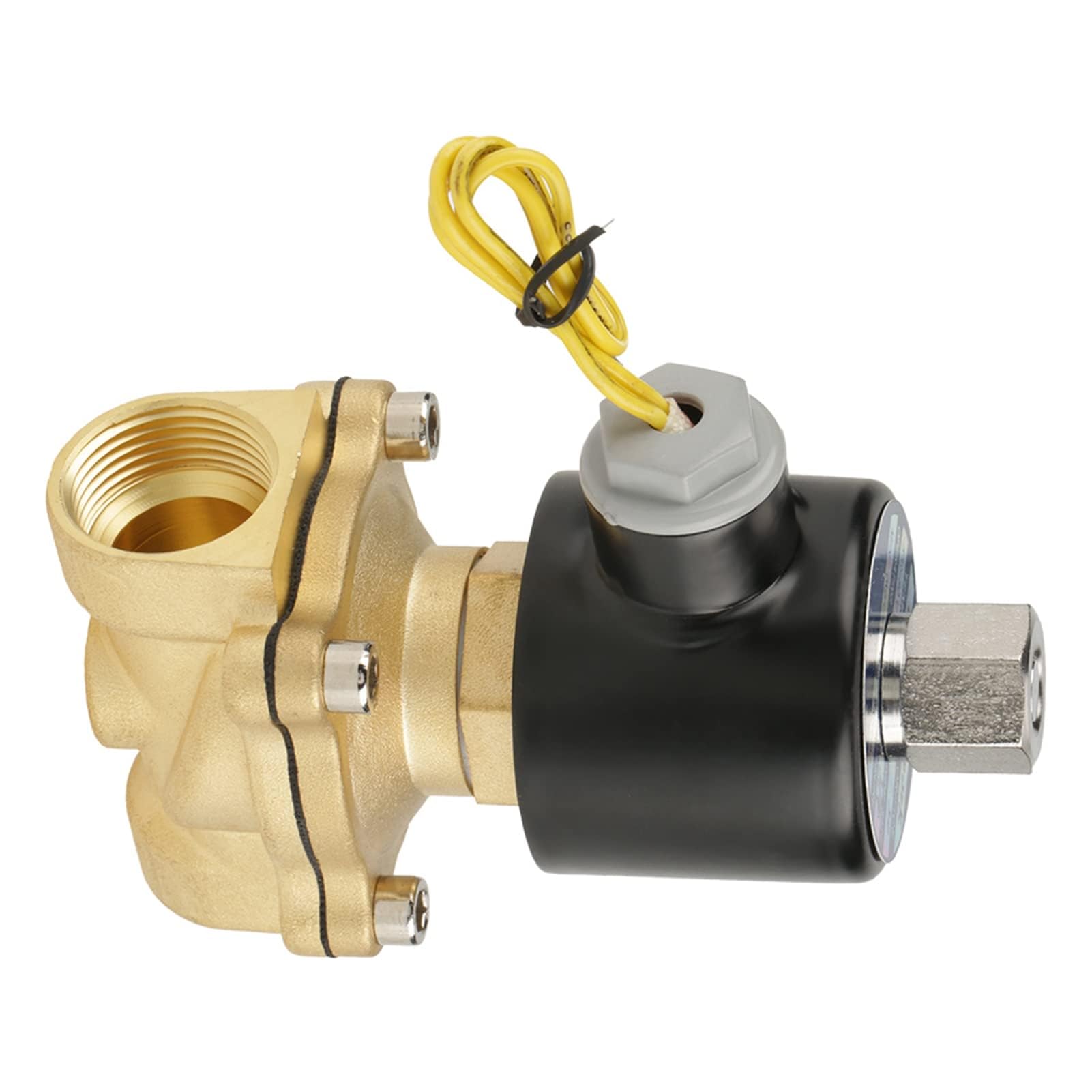 Elettrovalvola a Solenoide Ottone NO 3/4" DC 12V 0-1.0Mpa Normalmente Aperta Valvola Elettromagnetica Filettatura per Acqua Aria Gas