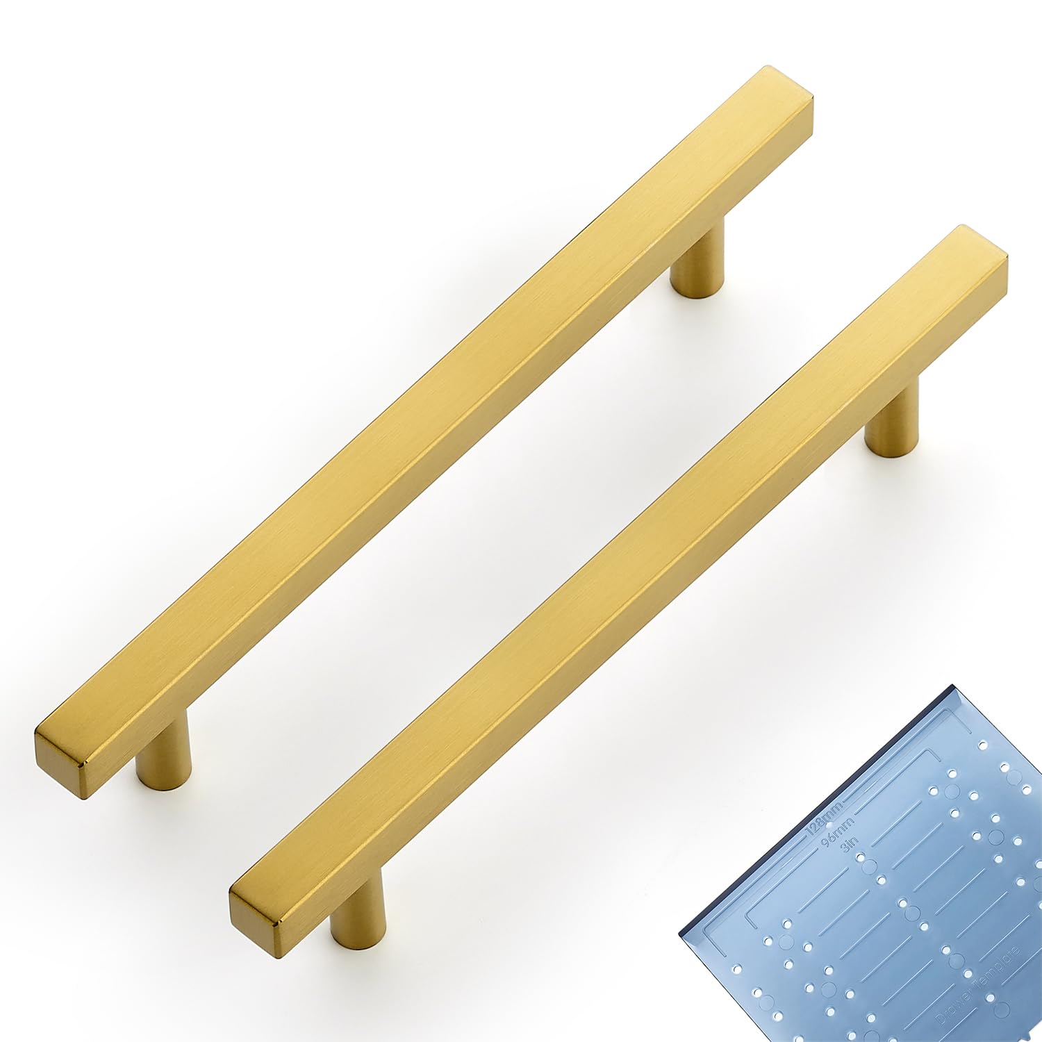 Ravinte Square Cabinet Handles, 30 Pack, 5" Hole Centers, Gold