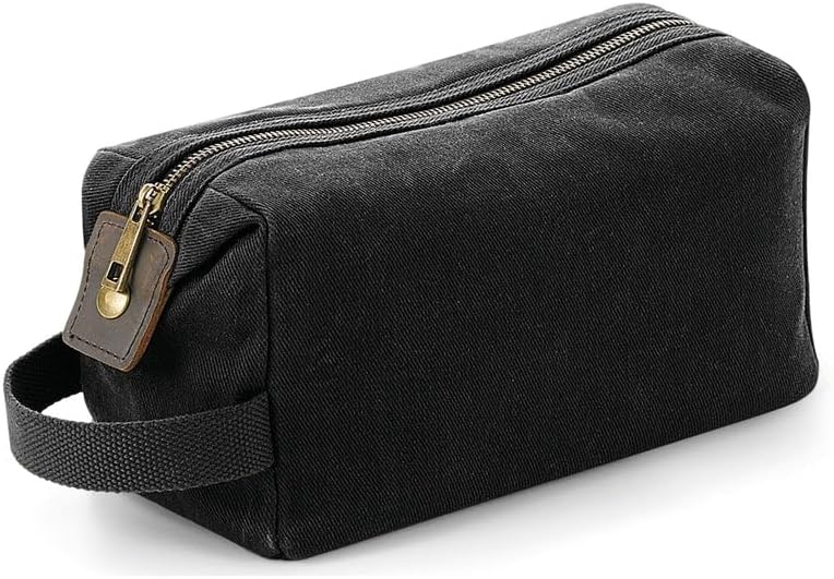 Canvas Toiletry Wash Bag - Camel