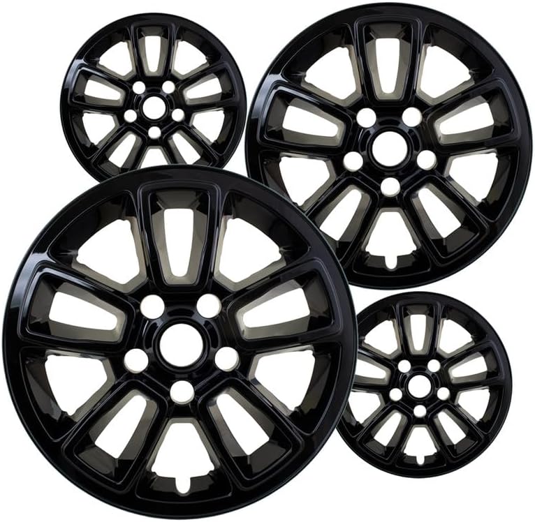 Juego de 4 fundas para llantas de 17 pulgadas de color negro brillante diseñadas para Grand Jeep Cherokee Laredo Impostor 2018-2020 para fundas de