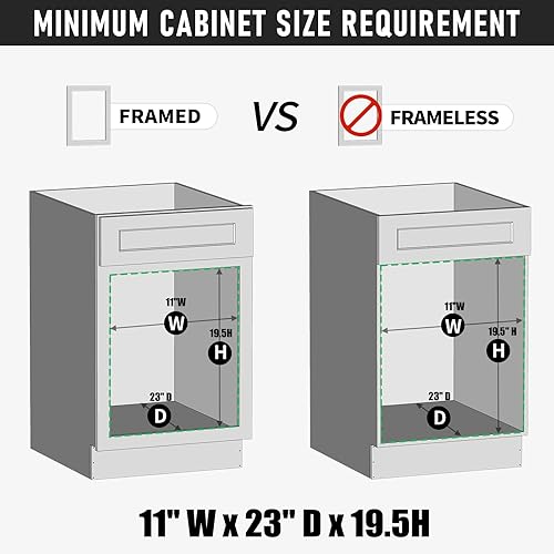 Miniatura 6 de LOVMOR Organizador de gabinete extraíble ajustable de 13.5 pulgadas de ancho x 18.5 pulgadas de alto, cajones estrechos de 2 niveles con cierre