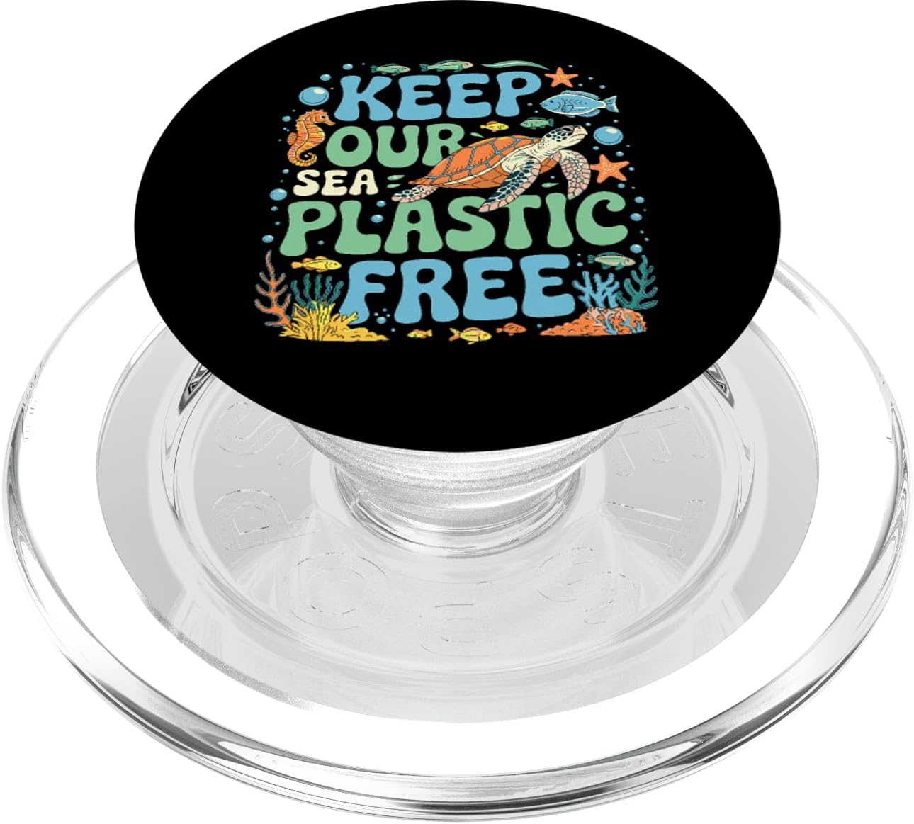 Keep Our Sea Plastic Free, Environmental Gifts, Ocean Lover PopSockets PopGrip for MagSafe