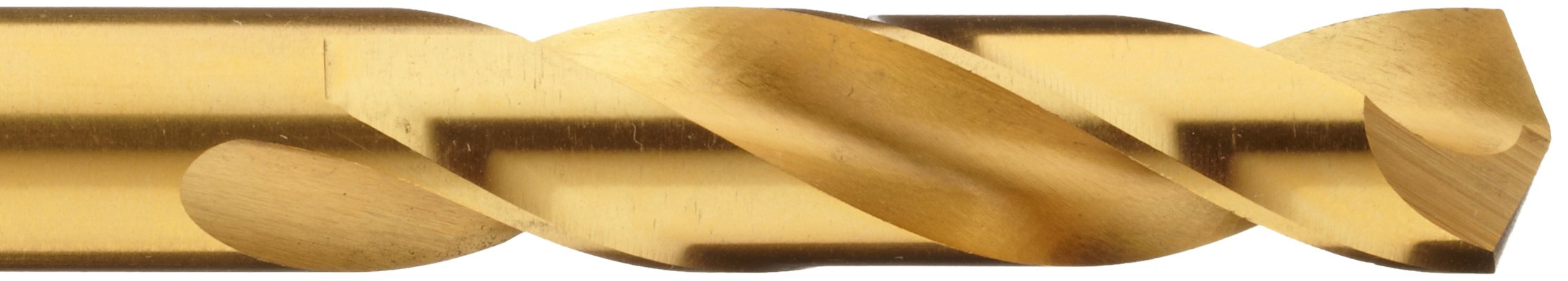 Chicago Latrobe 2159 High-Speed Steel Short Length Drill Bit, TiN Coated, Round Shank, 135 Degree Split Point, Wire Size #37 (Pack of 12)