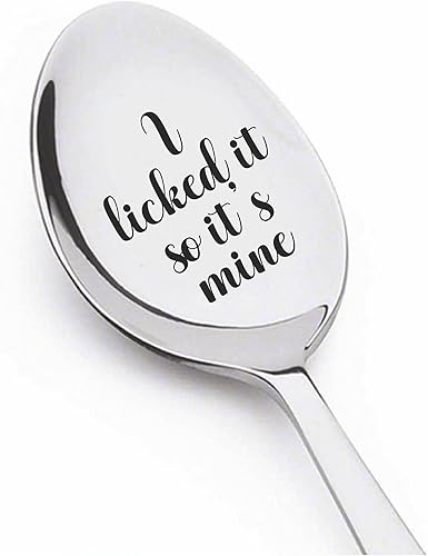 Regalo para esposa I Licked It So Its Mine Cuchara grabada para regalo Regalo divertido para esposa Regalo de humor travieso de Navidad de