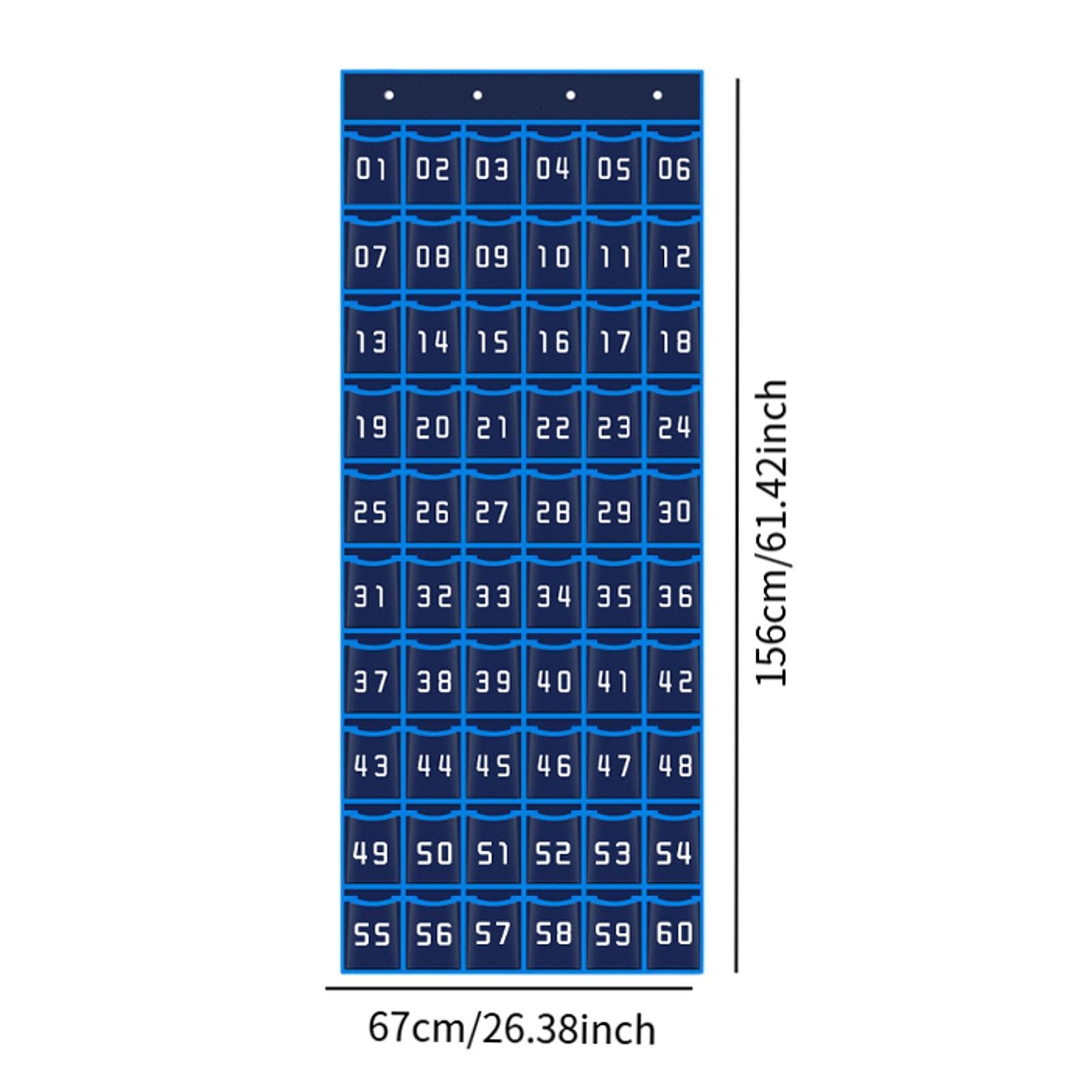 Organizador Colgante Soporte para Teléfonos Estuche para Calculadoras Organizador de Joyas Bolsa de Almacenamiento de Tela Adecuado para Estudiantes, 60 Cuadrículas