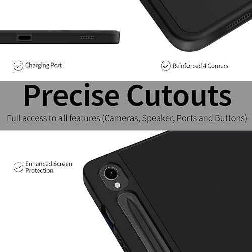 Miniatura 5 de ProtUTab Funda para Samsung Tab S9 de 11 pulgadas 2023 con soporte para bolígrafo S, función de encendido y apagado automático con triple función