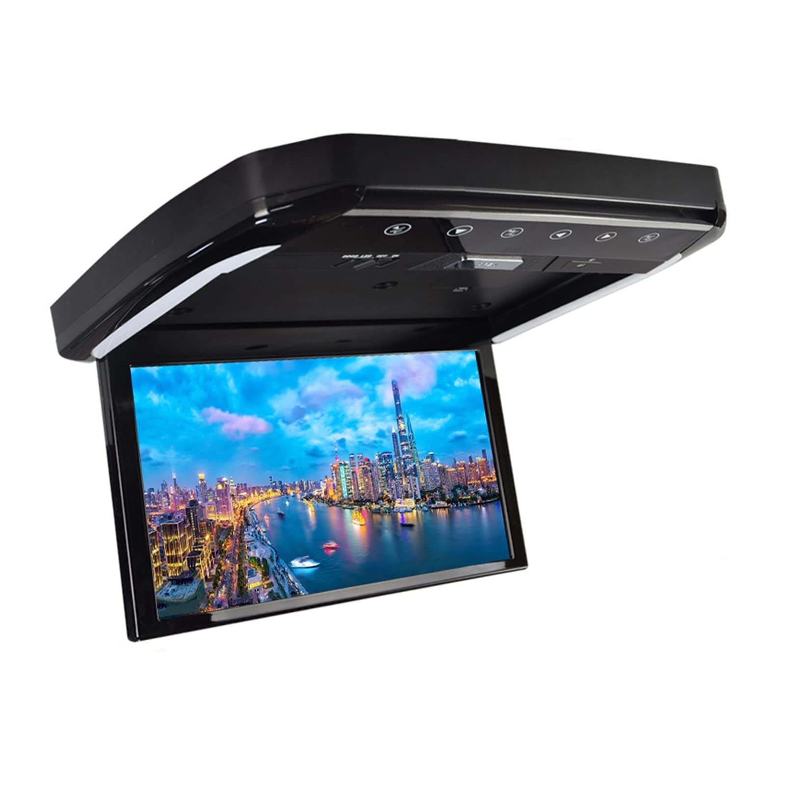 Telewizor samochodowy, Monitor do montażu na dachu samochodu 15.6 Cal przenośny telewizor HD ekran LCD samochodowy wyświetlacz sufitowy 1080P wideo odtwarzacze filmów wyjście