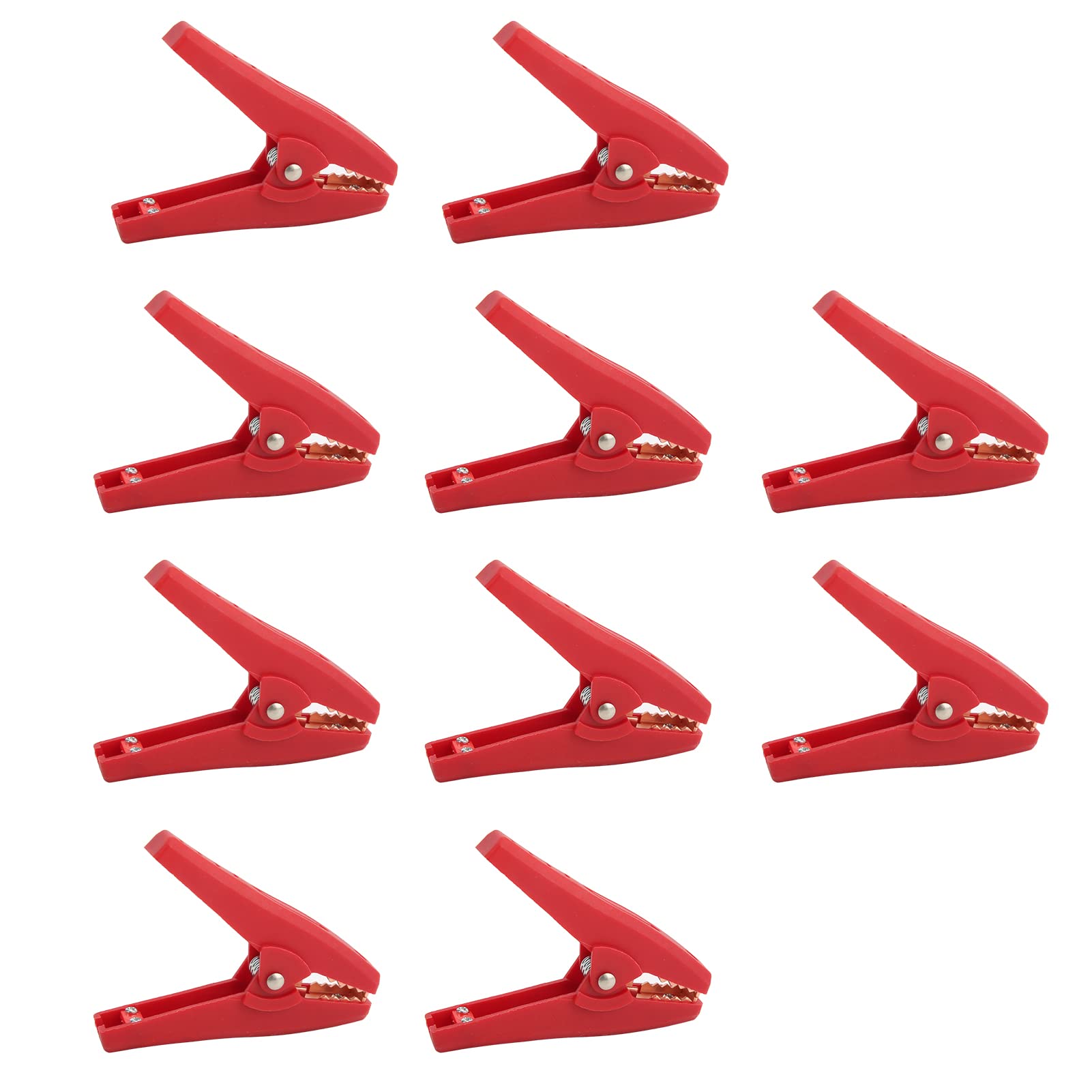 Electrical Test Clamps, 1000V 30A Electrical Test Clamps Insulated Battery Charger Clamp for Electrical Testing, Circuit Connection, Experiment (Red)