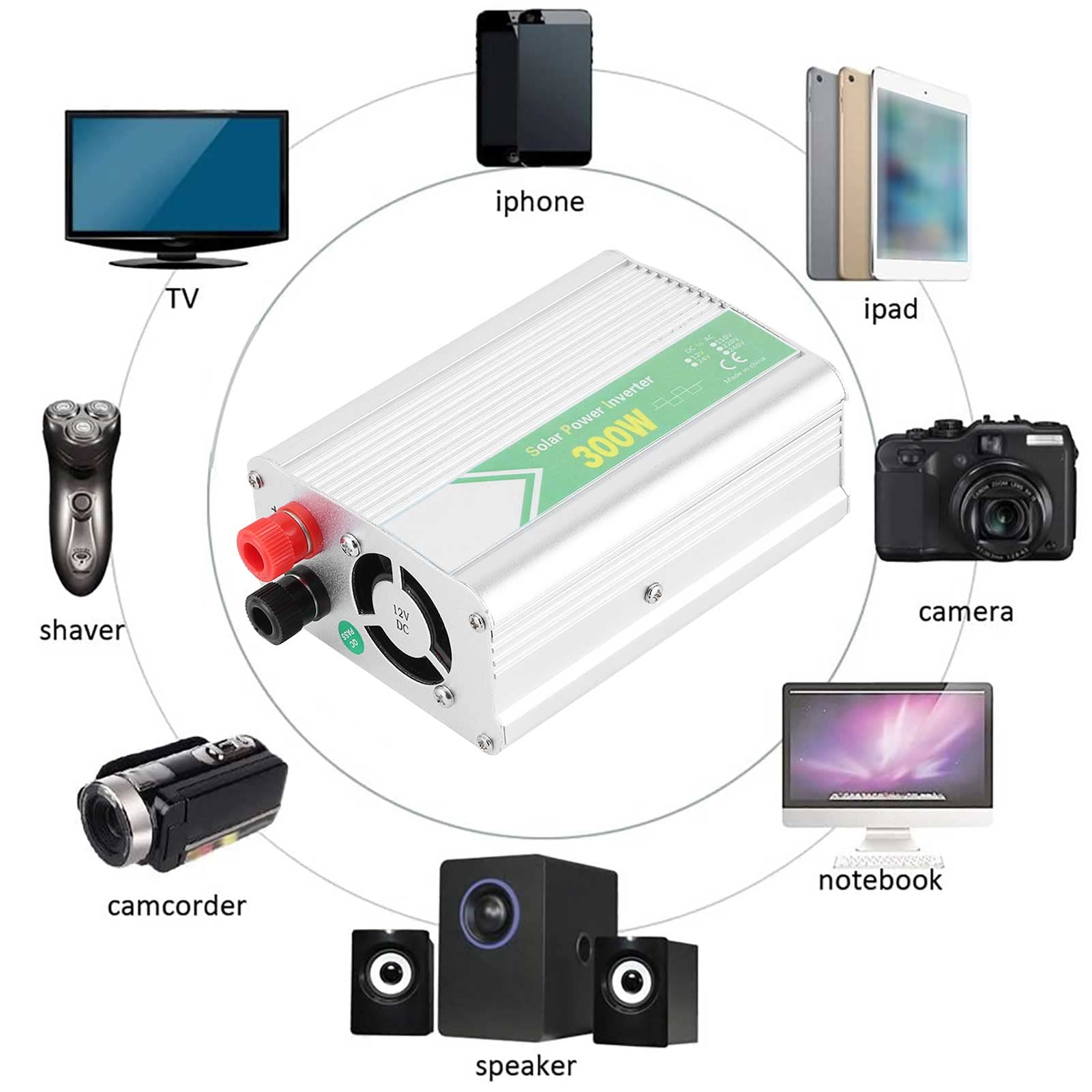 Generic Convertitore per Auto da 300 W da DC12V a AC220V con Monitoraggio Intelligente Ed Efficiente Dissipazione del Calore