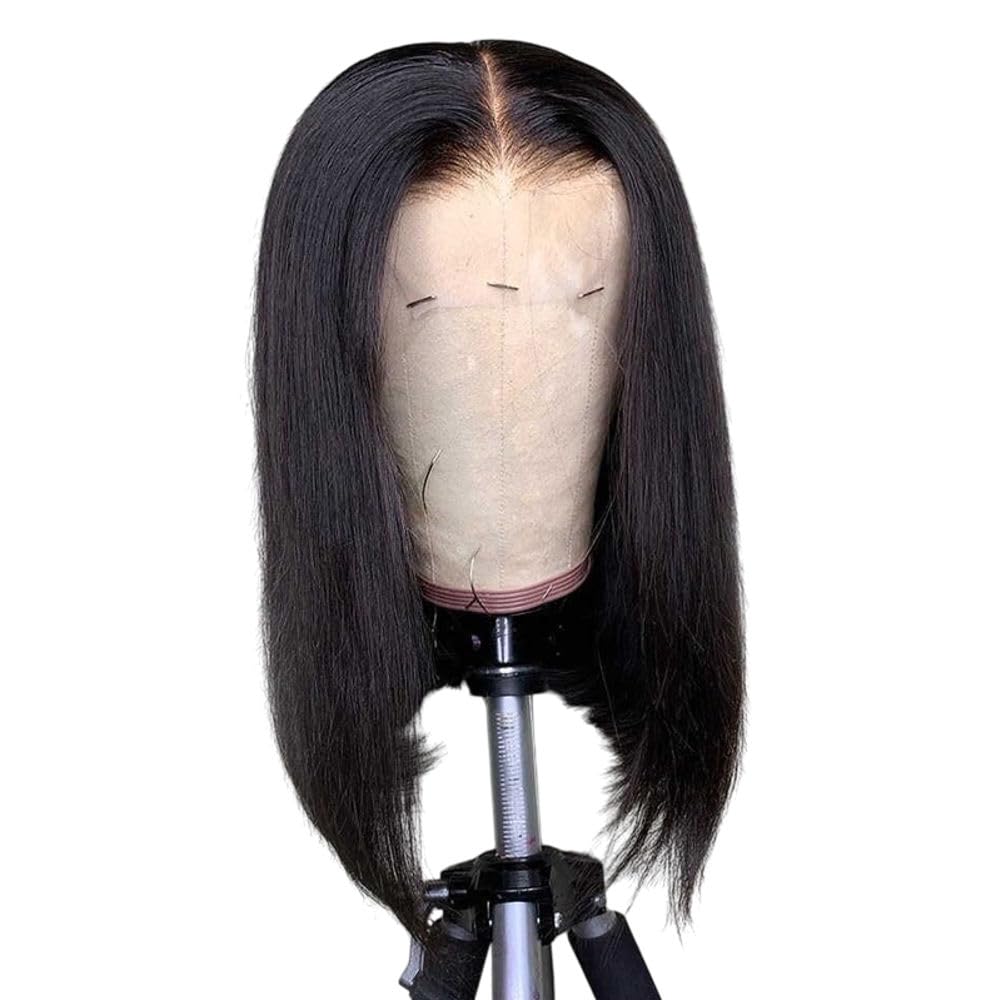 Closure Wig 4x4 for Women & Girls – 100 Percent Remy Human Hair, Cuticle Aligned, Glueless – Ideal for African Ladies, Alopecia & Cancer Patients (Natural Brown, 8'' Inches)-image-15