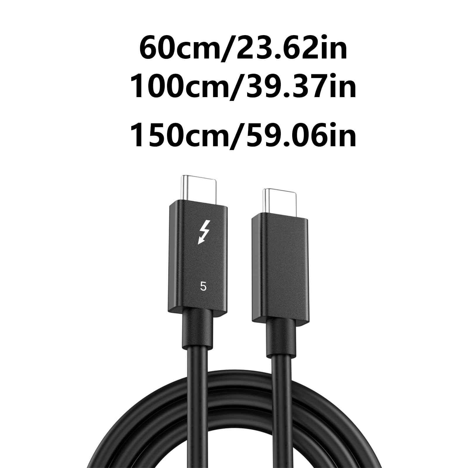Câble de données Thunderbolt5 120 Gbit/s - Transfert rapide - Prend en charge l'extension double écran 8K 60 Hz et jusqu'à 540 Hz - Rafraîchit R