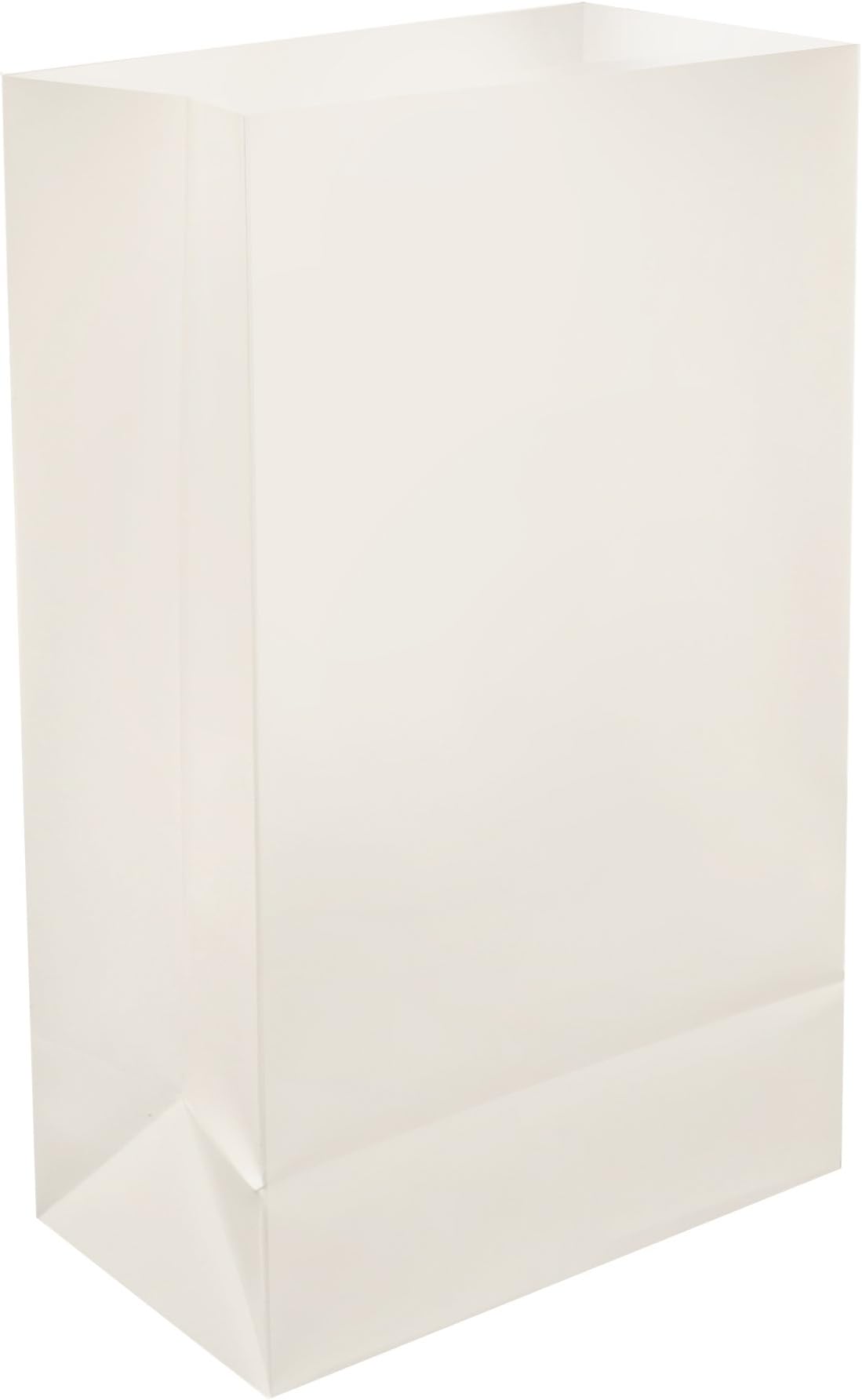 Lumabase50012 Bags Plastic Luminaria, White