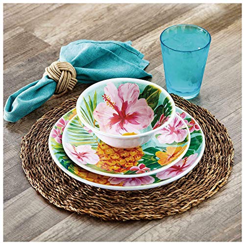 Member's Mark 18-Piece Melamine Dinnerware Set In Tropical Hibiscus #TOP20