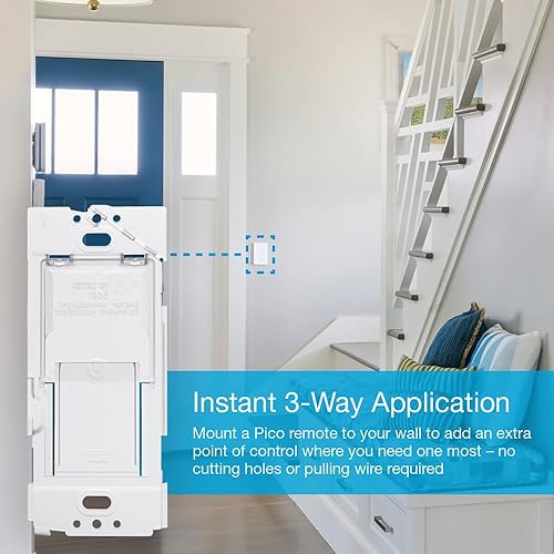 Miniatura 6 de Lutron p-pkg1p-wh Caseta 300-watt100-watt plug-in de la lámpara dimmer inalámbrica con pico Kit de control remoto color blanco funciona con Tienda