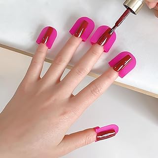 26Pcs Reusable Nail Polish Stencils - 10-Size U-Shaped Curve Nail Protectors for Fingers, Home & Professional Use