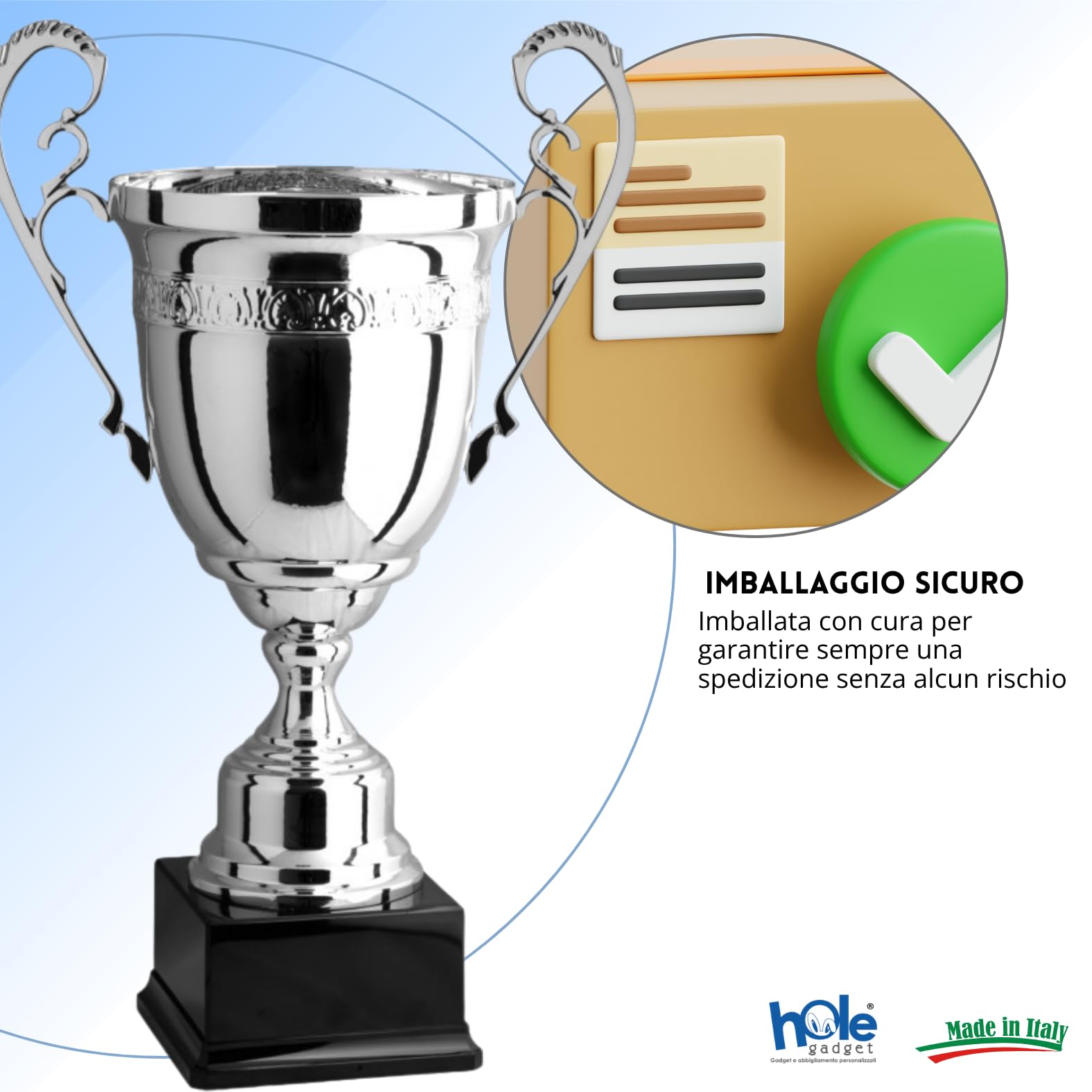 Coppa Trofeo Personalizzati, Premiazioni Singole o in Set Completi, Sportivi per Eventi, Calcio, Fantacalcio, Basket, Padel, Personalizzabile su Targhetta cod. 1.171