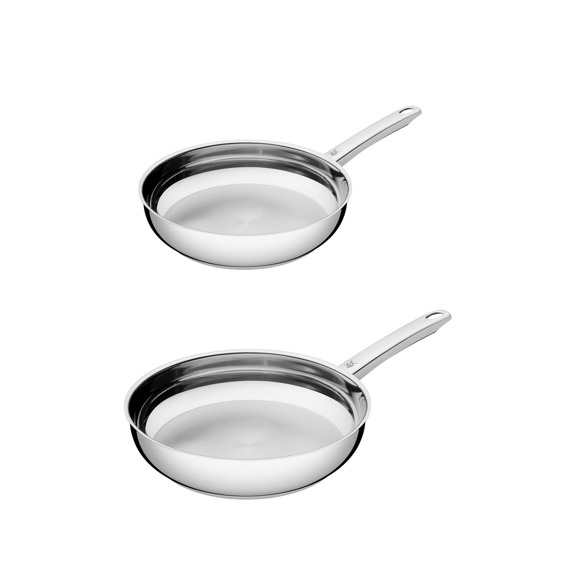 WMF Favorit - Set 2 Sartenes 24 + 28 cm Acero Inoxidable Cromargan 18/10 Sin Recubrimiento Apto para Todo Tipo de Cocinas